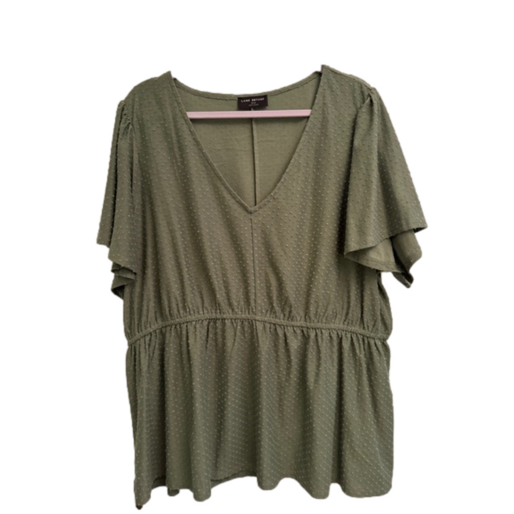 Lane Bryant Green Flutter Sleeve Tunic